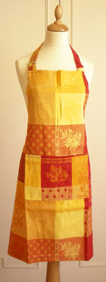 Apron double woven Jacquard Teflon (Lourmarin. yellow x red) - Click Image to Close
